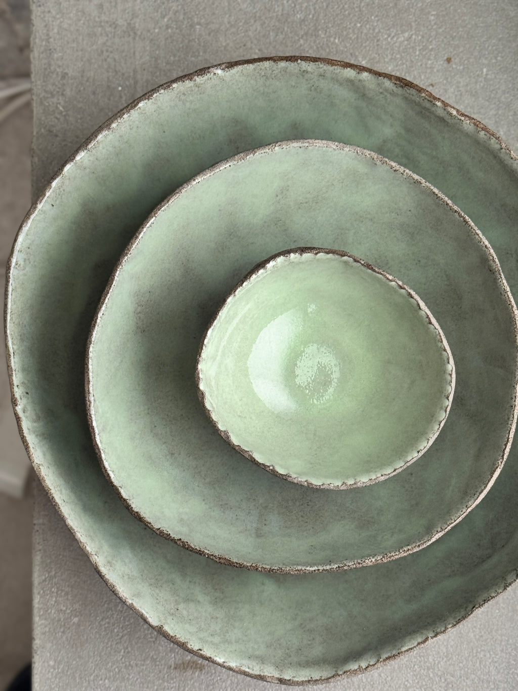 Sage on Stone Bowl Set