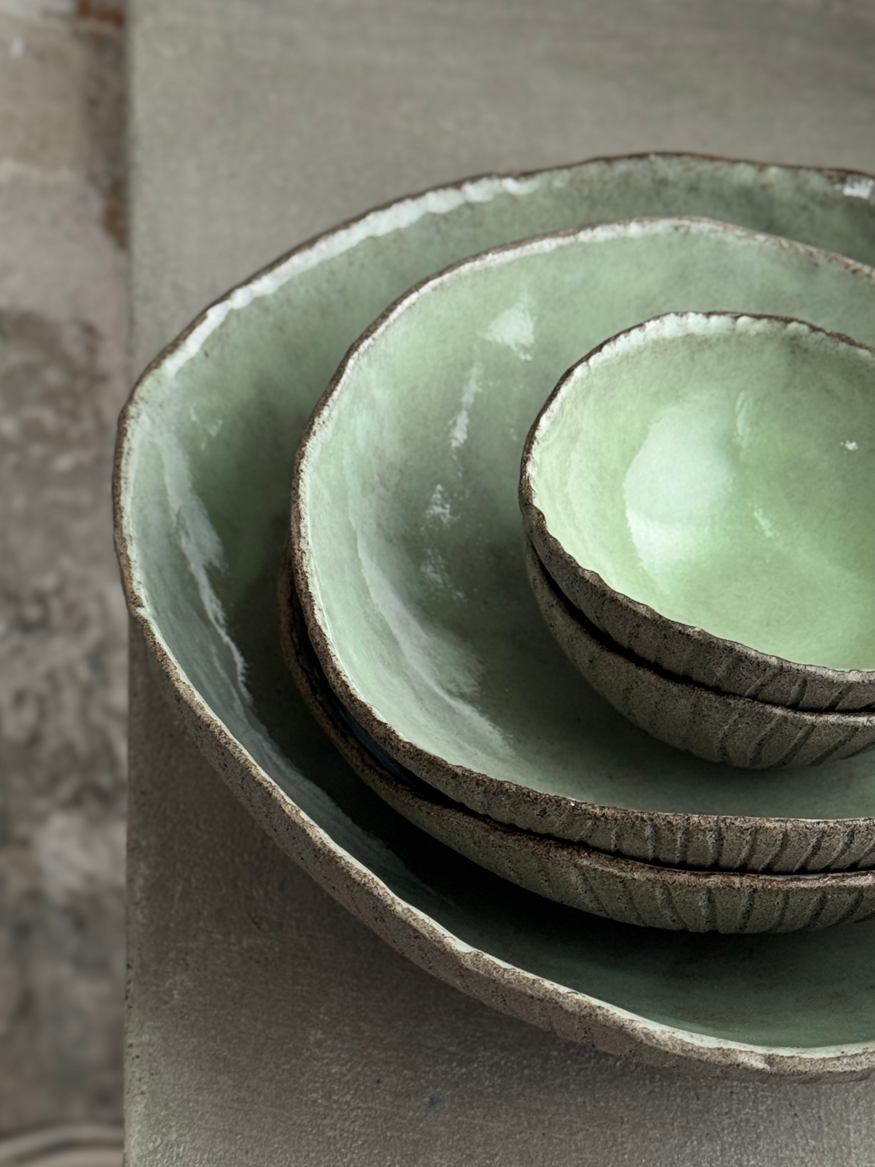 Sage on Stone Bowl Set