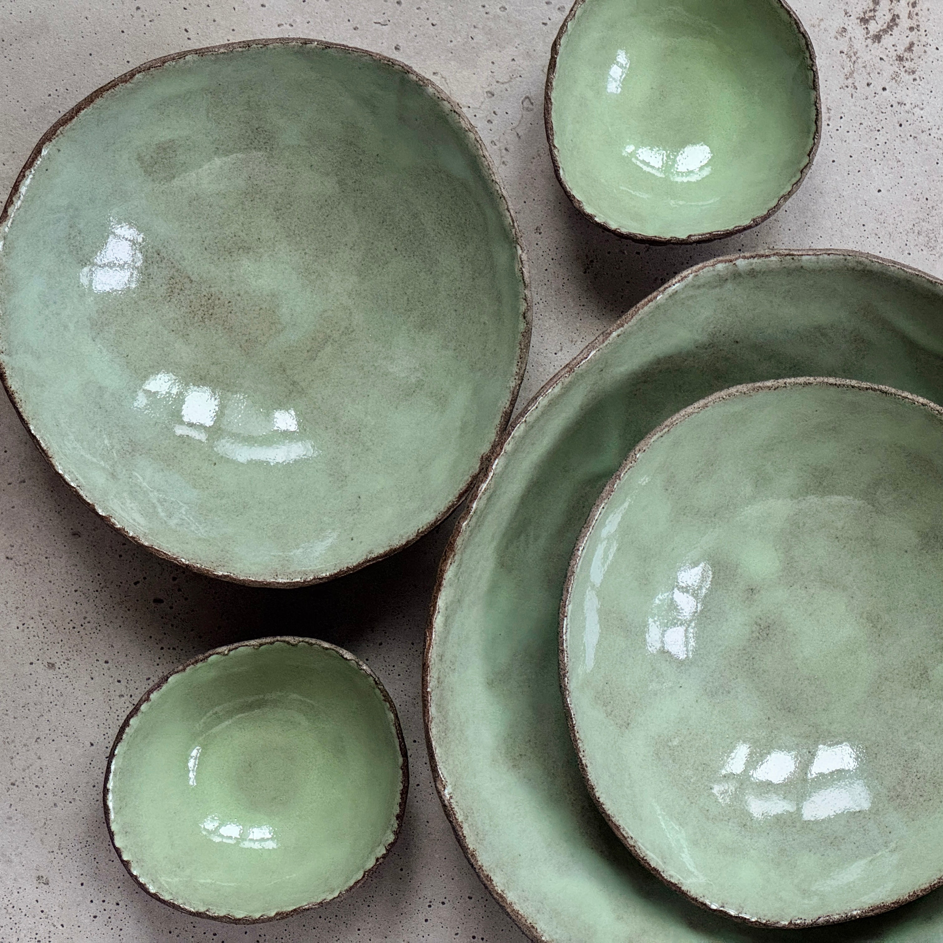 Sage on Stone Bowl Set